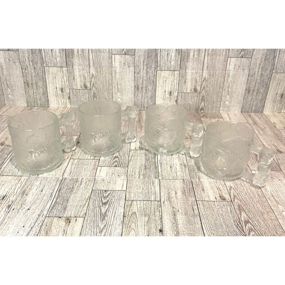 1993 Bedrock Flintstones McDonalds Mugs  Vintage Set of 4 EUC